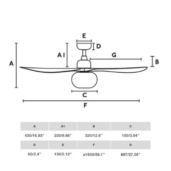 Stropný ventilátor s osvetlením Outwood, hnedý, DC, tichý, Ø150cm
