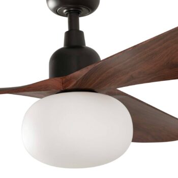 Stropný ventilátor s osvetlením Outwood, hnedý, DC, tichý, Ø150cm