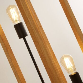 Štvorcová stojacia lampa z bambusu