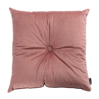 Štvorcový vankúš Velvet s gombíkom, Koral, 40 x 40 cm , Velvet, 704-30