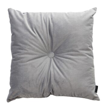 Štvorcový vankúš Velvet s gombíkom, Lysegrå, 40 x 40 cm , Velvet, 704-24