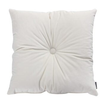 Štvorcový vankúš Velvet s gombíkom, OffWhite, 40 x 40 cm , Velvet, 704-10