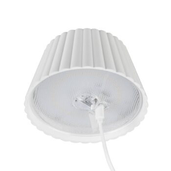 Suarez LED stolová lampa s dobíjaním, biela, výška 39 cm, kov