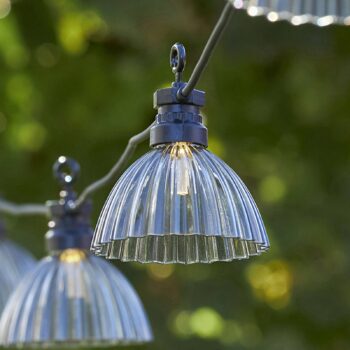 Svetelná LED reťaz Circus Shade 12 tienidiel, sivá