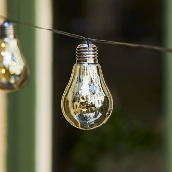 Svetelná LED reťaz Glow, 10-plameňová, dymová sivá
