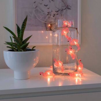 Svetelná LED reťaz Plameniaky, na batérie