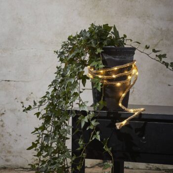 Svetelná reťaz Jutta, jut. lano, batérie, 40 LED