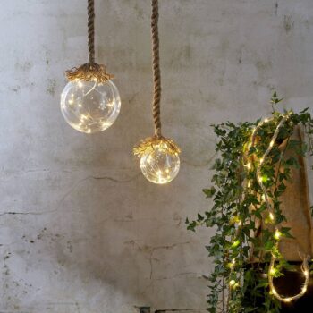 Svetelná reťaz Jutta, jut. lano, batérie, 40 LED