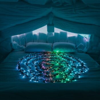 Svetelná reťaz Twinkly LED cluster, RGB, čierna, 400 svetiel, 6 m