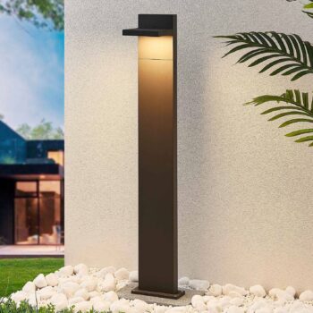 Svetelný stĺpik Lucande LED Silvan, 100 cm, antracitová farba, kov