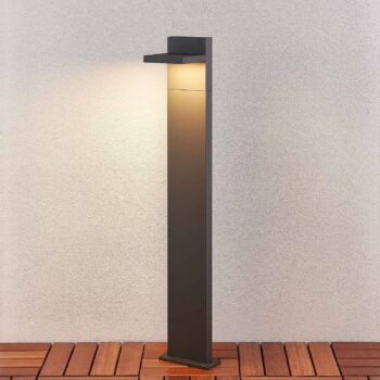 Svetelný stĺpik Lucande LED Silvan, 100 cm, antracitová farba, kov