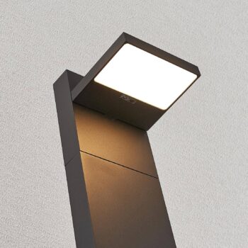 Svetelný stĺpik Lucande LED Silvan, 100 cm, antracitová farba, kov