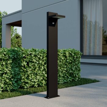 Svetelný stĺpik Lucande LED Silvan, 100 cm, senzor, antracitová farba