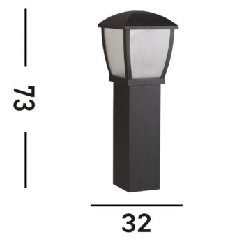 Svetelný stĺpik Seattle, IP44, čierny, výška 73 cm, kov