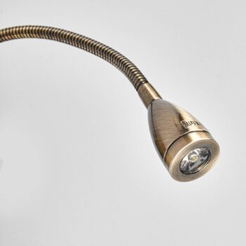 Svetlo 6519 s LED lampou na čítanie antická mosadz