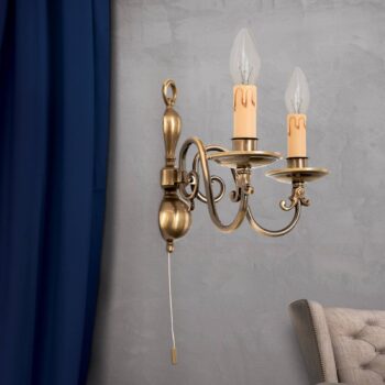 Svetlo Imke 2pl starožitná mosadz tmavá patinovaná