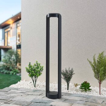 Svetlo Lucande LED na chodník Habsa, 80 cm, antracit, kov