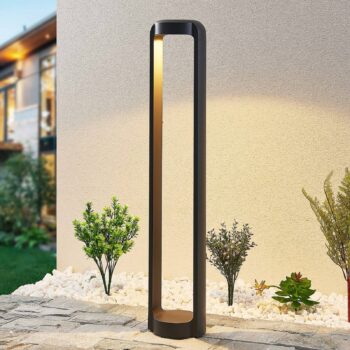 Svetlo Lucande LED na chodník Habsa, 80 cm, antracit, kov