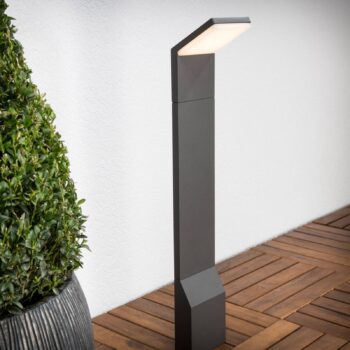 Svetlo Lucande LED na chodník Nevio, 60 cm, antracit, kov