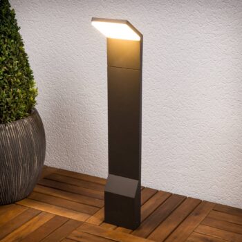 Svetlo Lucande LED na chodník Nevio, 60 cm, antracit, kov