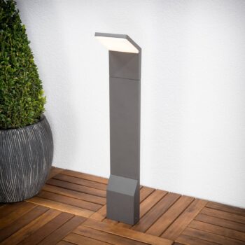 Svetlo Lucande LED na chodník Nevio, 60 cm, antracit, kov