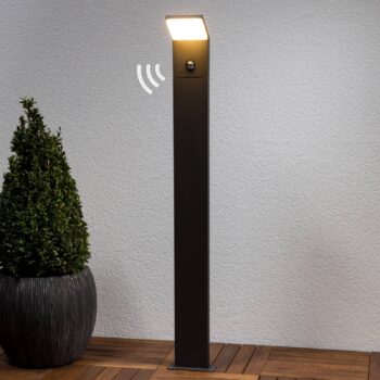 Svetlo Lucande LED na chodník Nevio, senzor, 100 cm, antracit
