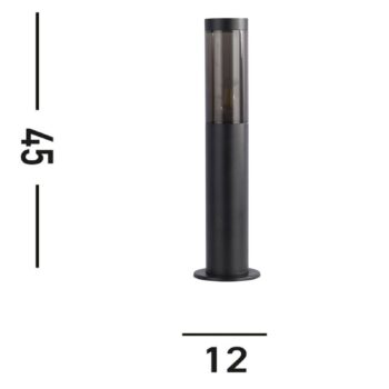 Svetlo s päticou, IP44, čierne, výška 45 cm, kov