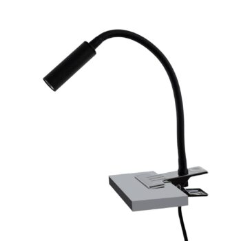 Svietidlo s klipom Lagos, čierne, kovové, 30 cm, lampa na čítanie, G9