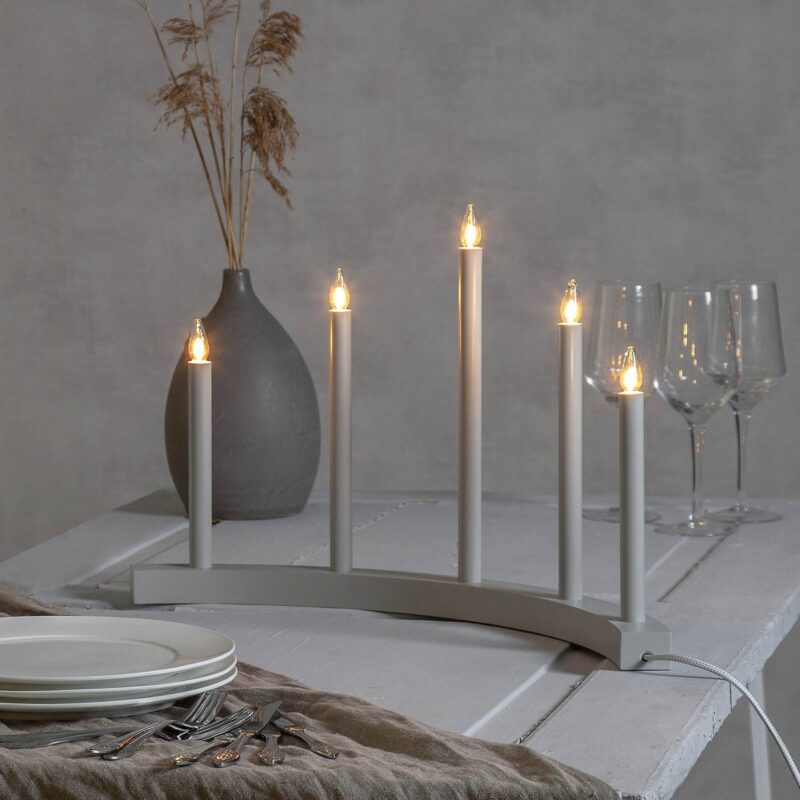 Svietnik Accent, 5-plameňový, svetlosivá Svietnik Accent, 5-plameňový, svetlosivá