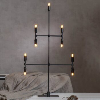 Svietnik Twice, čierna, 9-plameňový, 91 cm