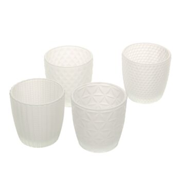 Svietniky Altare 4 ks. milk glass, 7 x 7 cm