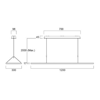 Sylvania LED závesné svetlo Areum, 120 x 30 cm, 840