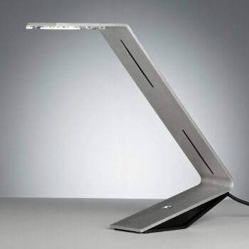 TECNOLUMEN Flad stolná LED lampa striebrosivá