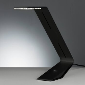 TECNOLUMEN Flad stolná lampa LED, čierna