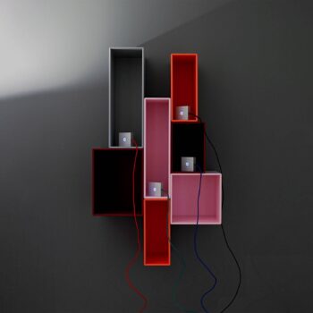 TECNOLUMEN Square LED lampa červený napájací kábel