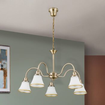 TILDA – 5pl závesná lampa vzhľad starožitná mosadz