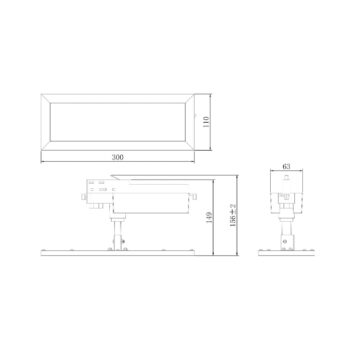 TRACK LIGHT LED panel, čierny, 3-fázový, 3 000 K, zapnutý/vypnutý