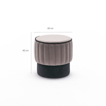 Taburet Rose Puf Grey