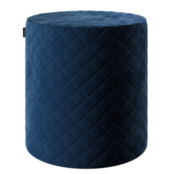 Taburetka valec - prešívaná do kosoštvorcov, Mørkeblå, ø 40, výška 40 cm, Velvet, 704-29