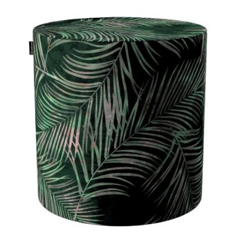 Taburetka valec, tvrdá, Naturhvid med print, ø40 cm x 40 cm, Velvet, 704-21