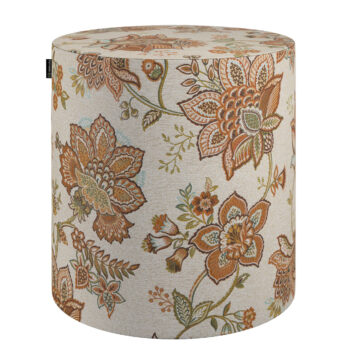 Taburetka valec, tvrdá, béžové kvety, ø40 cm x 40 cm, Intenso Premium, 144-27