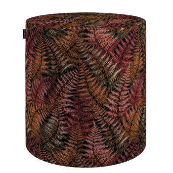 Taburetka valec, tvrdá, bordová a zlatý list, ø40 cm x 40 cm, Intenso Premium, 144-19