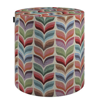 Taburetka valec, tvrdá, ružový a modrý kvetinový motív, ø40 cm x 40 cm, Intenso Premium, 144-16