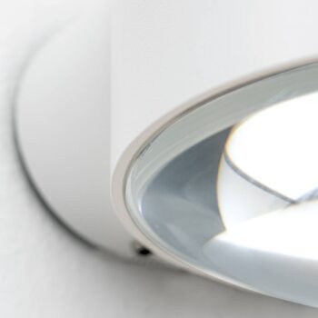Tatra LED vonkajšie nástenné svietidlo, biele, Ø 10,2 cm, hliník, hore/dole