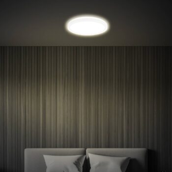 Tava LED stropné svietidlo, biele, Ø 24 cm, plast