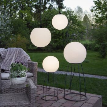 Terasová lampa Mallorca 95 cm čierna/biela plast/kov