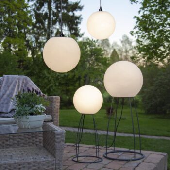 Terasová lampa Mallorca 95 cm čierna/biela plast/kov