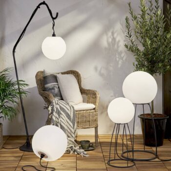 Terasová lampa Mallorca 95 cm čierna/biela plast/kov