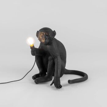 Terasové LED svietidlo Monkey Lamp sediace čierna