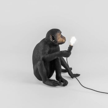 Terasové LED svietidlo Monkey Lamp sediace čierna